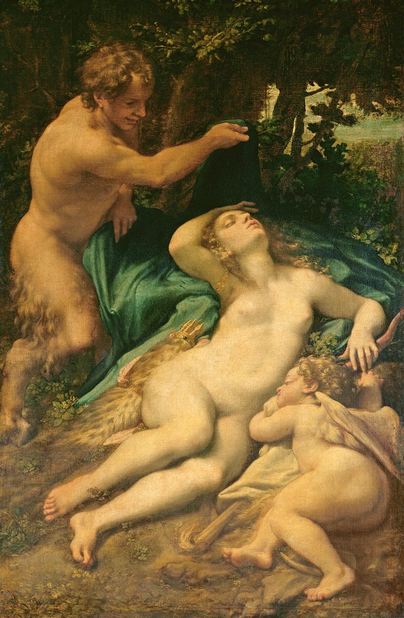 Vénusz, Szatír és Ámor, 1528 alkotó: Antonio da Correggio