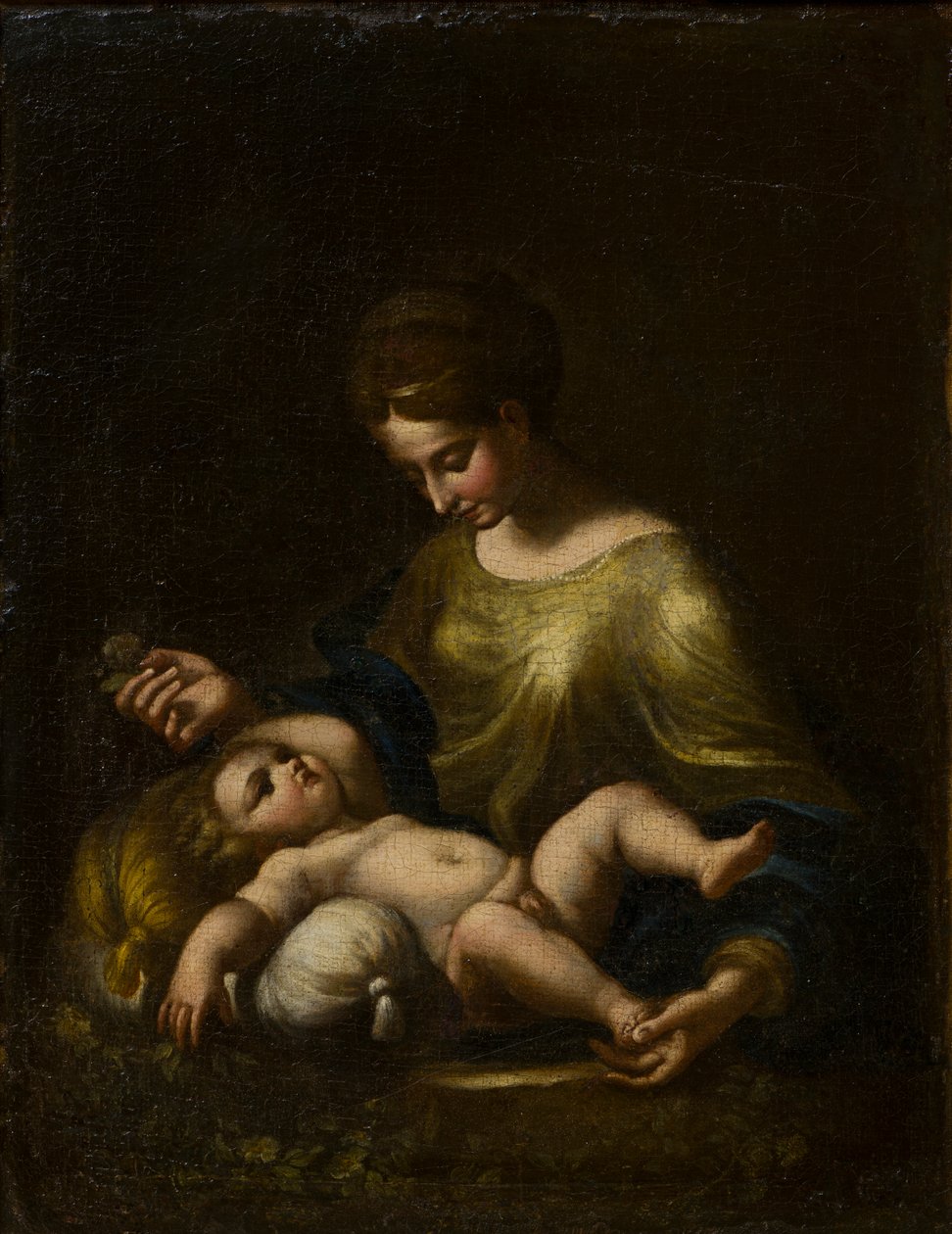 A Madonna és a gyermek, 1509-34 körül (olaj, vászon) alkotó: Correggio