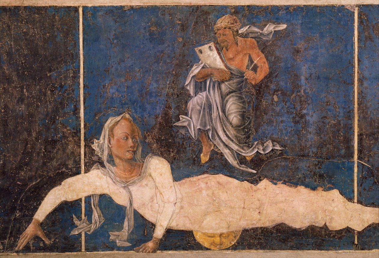 Szűz dékánnal, 1470 körüli augusztusi jelenet, Cosimo Turának tulajdonítva alkotó: Cosimo (attr. to) Tura