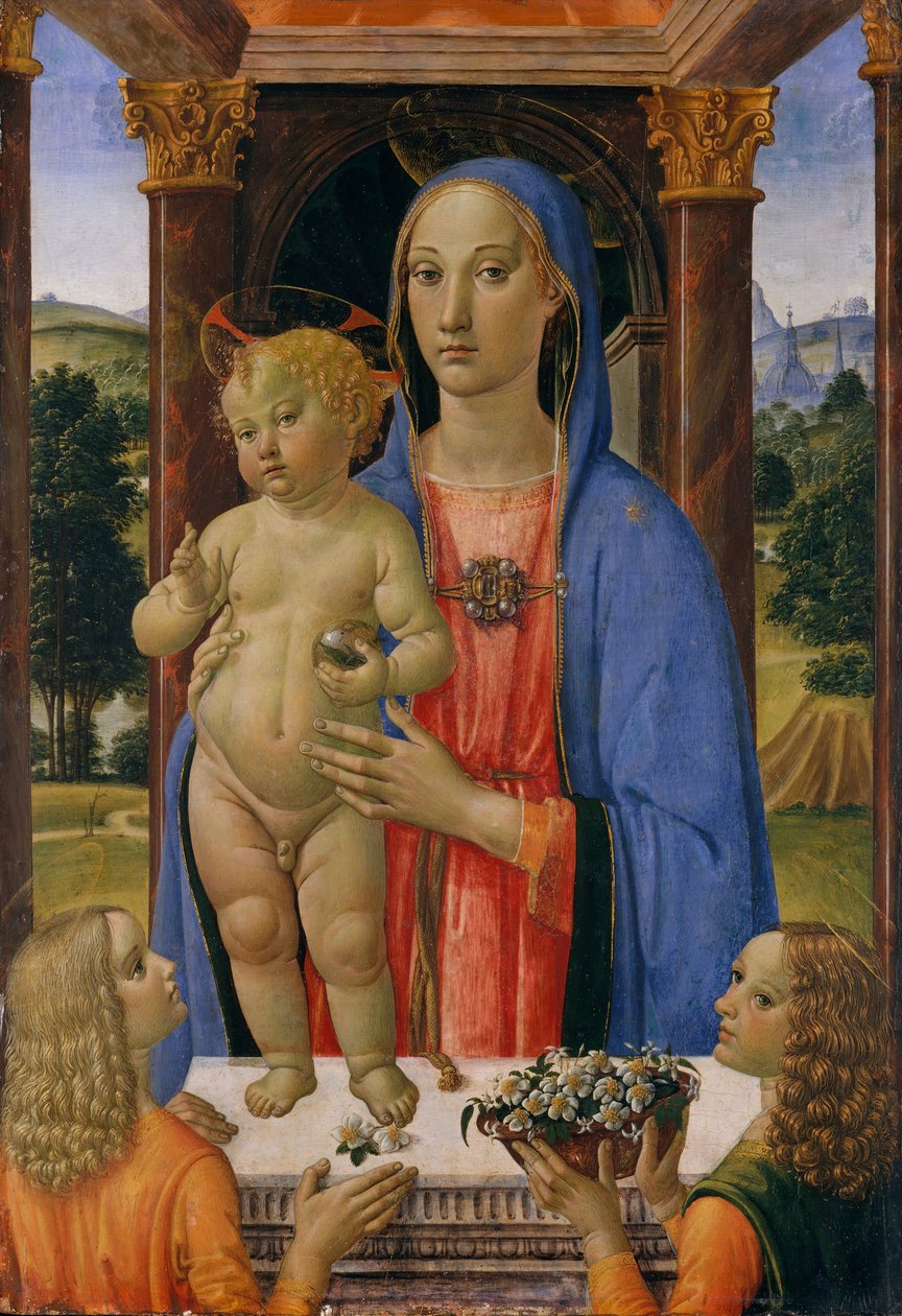 Madonna és gyermeke angyalokkal. alkotó: Cosimo Rosselli
