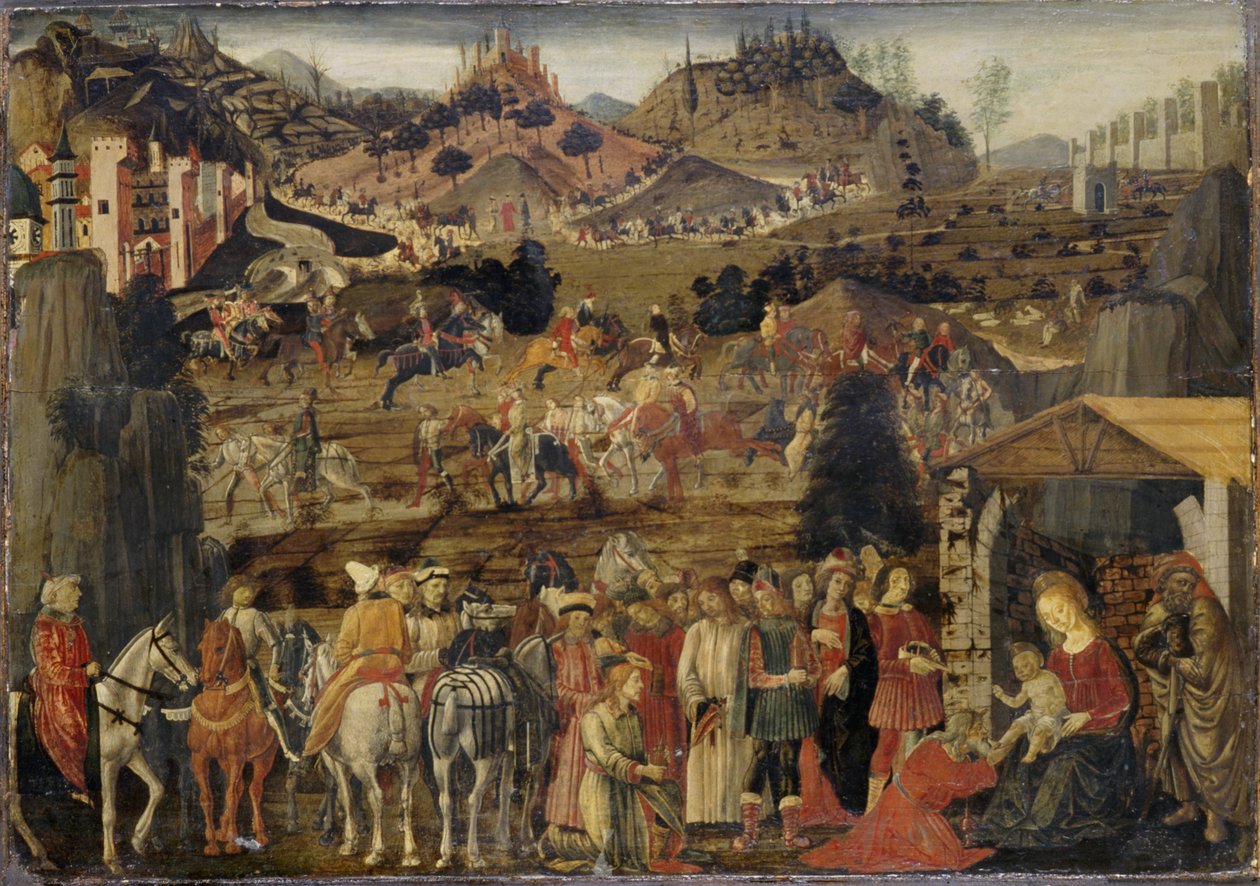 A mágusok imádása, 1480 körül (tempera fenyőfán) alkotó: Cosimo Rosselli