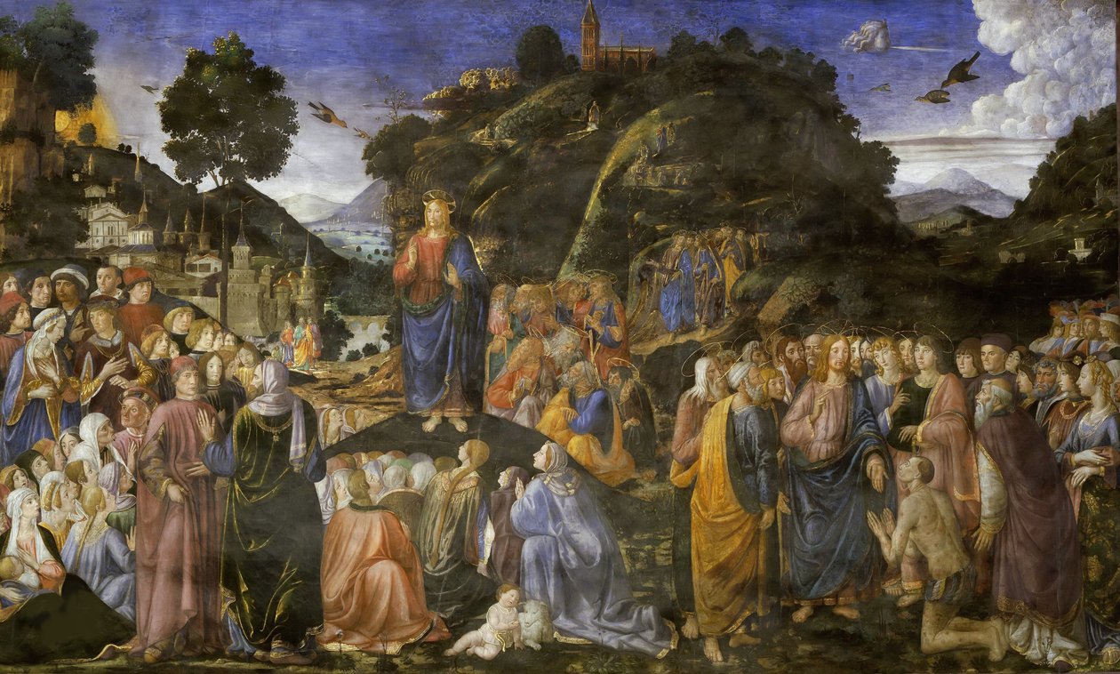 Hegyi beszéd, 1481-1482. alkotó: Cosimo di Lorenzo Rosselli