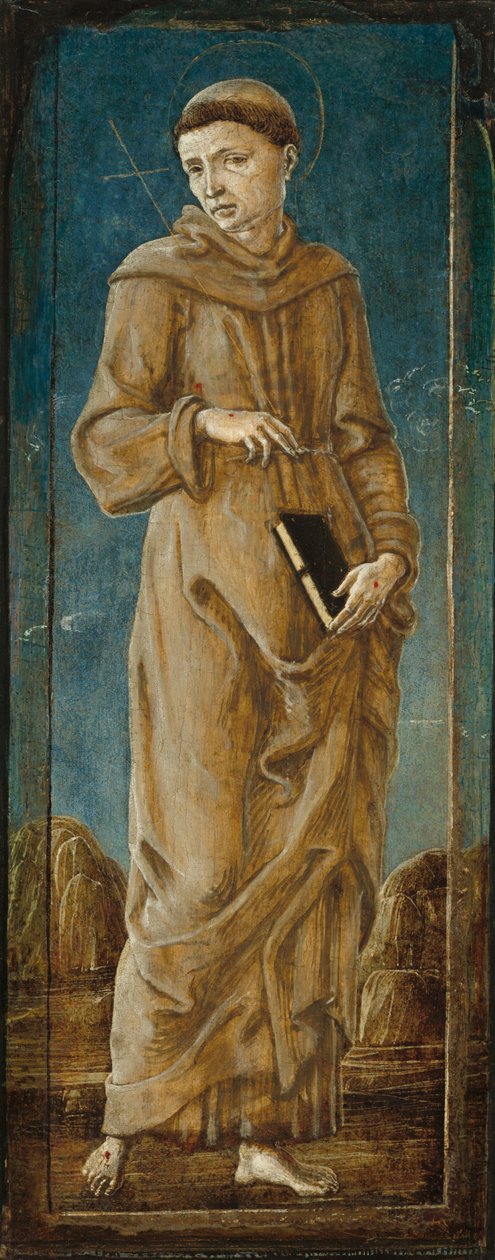 Szent Ferenc [bal szélső panel] alkotó: Cosmè Tura