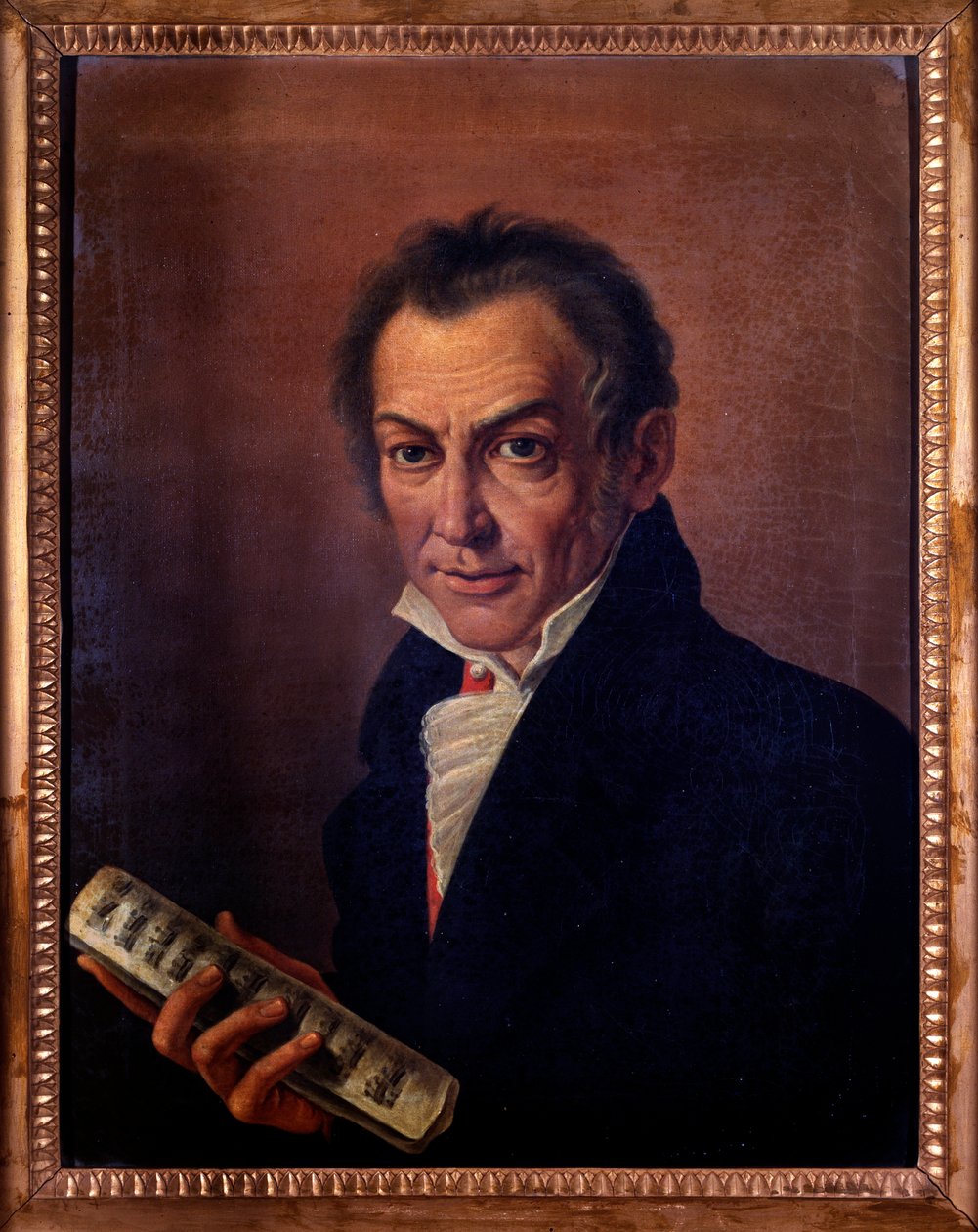 Nicola Antonio Zingarelli olasz zeneszerző és orgonaművész portréja. c. 1800 (festmény) alkotó: Costanzo Angelini