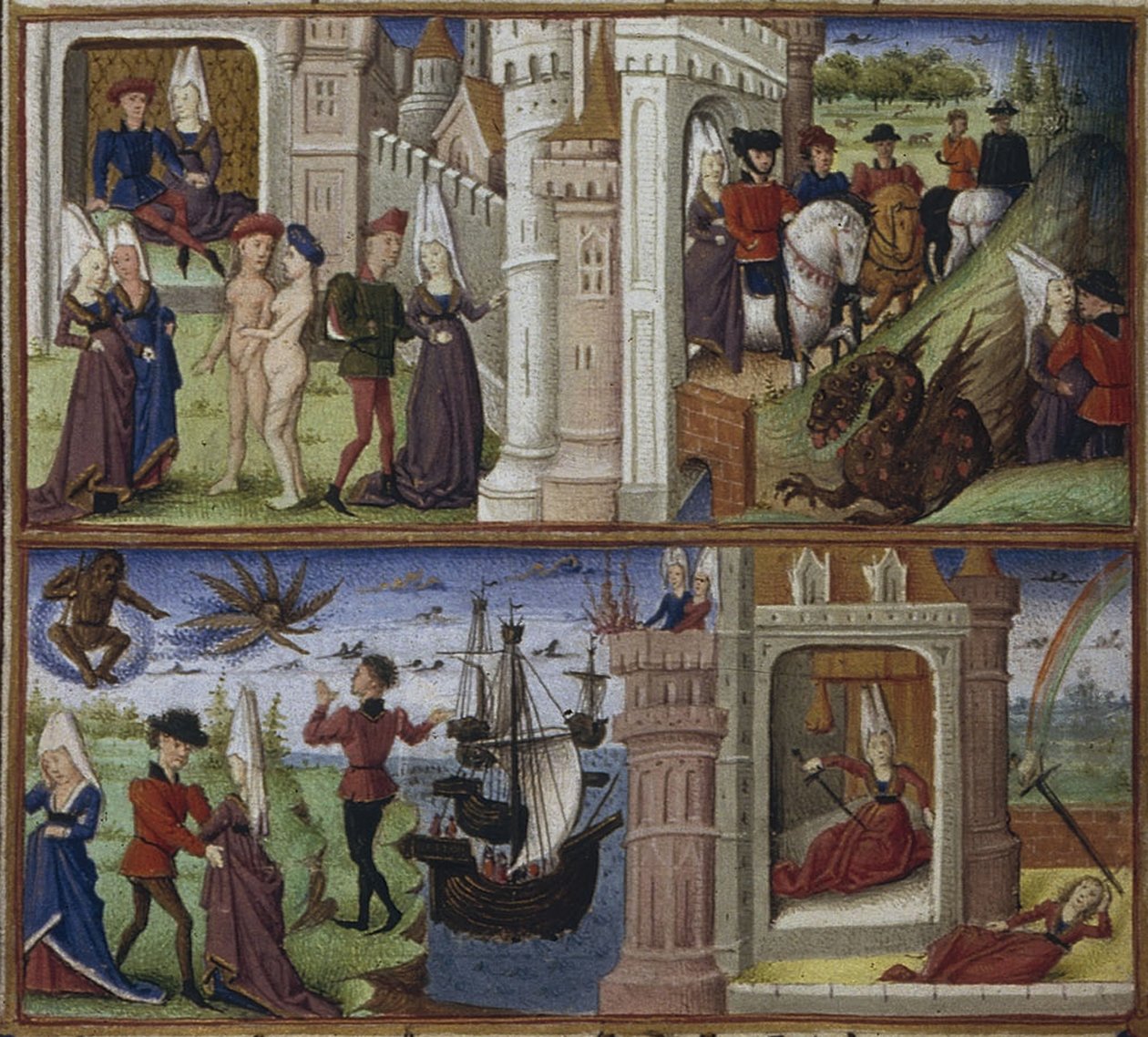 Illusztráció az Aeneis című eposzhoz, Vergiliustól, 1450-1499 alkotó: Coëtivy Master