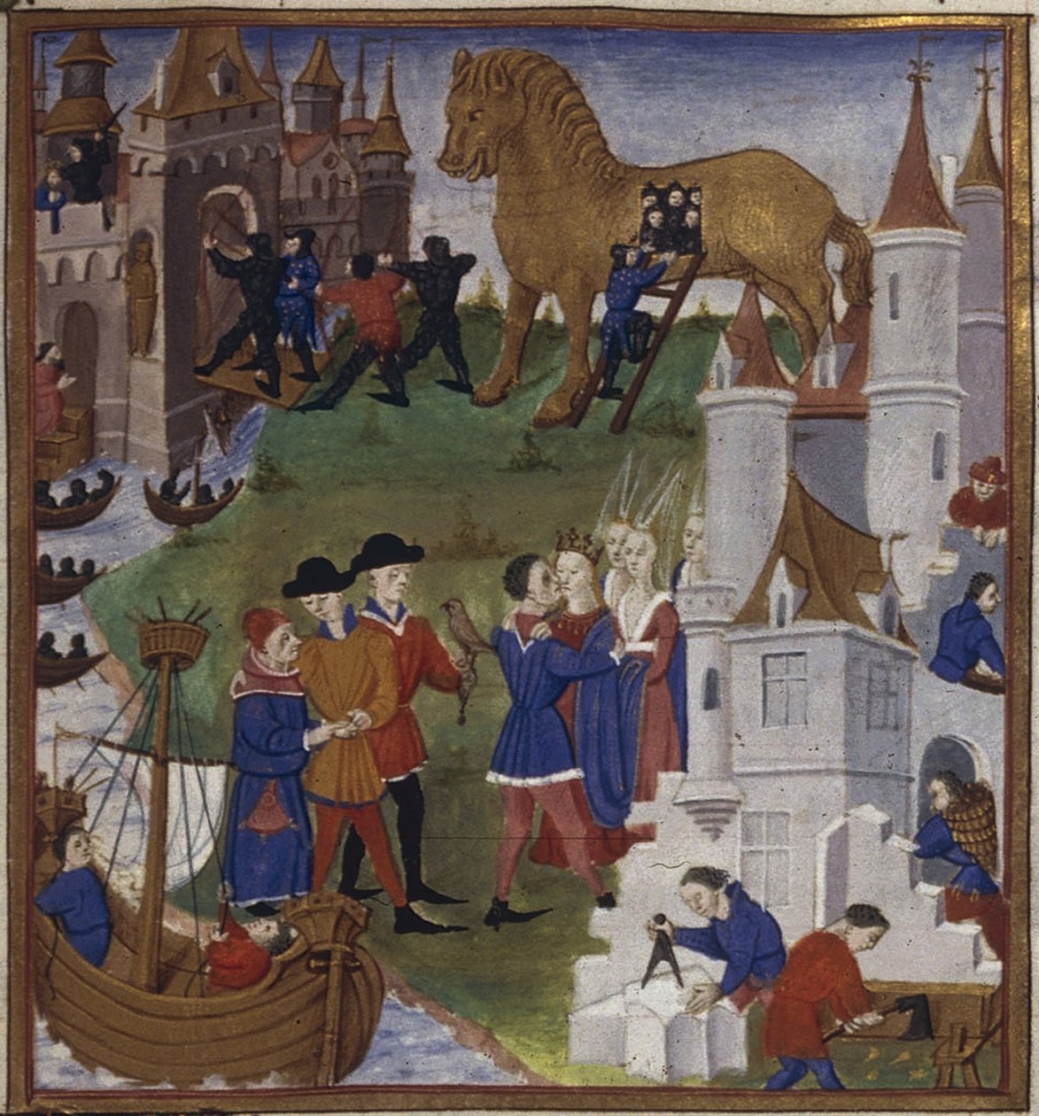 Illusztráció az Aeneis című eposzhoz, Vergiliustól, 1450-1499 alkotó: Coëtivy Master
