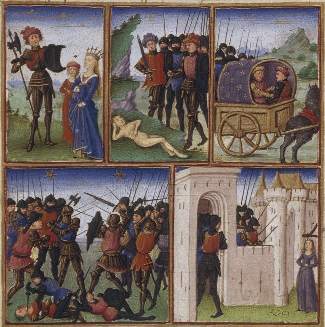 Illusztráció az Aeneis című eposzhoz, Vergiliustól, 1450-1499 alkotó: Coëtivy Master