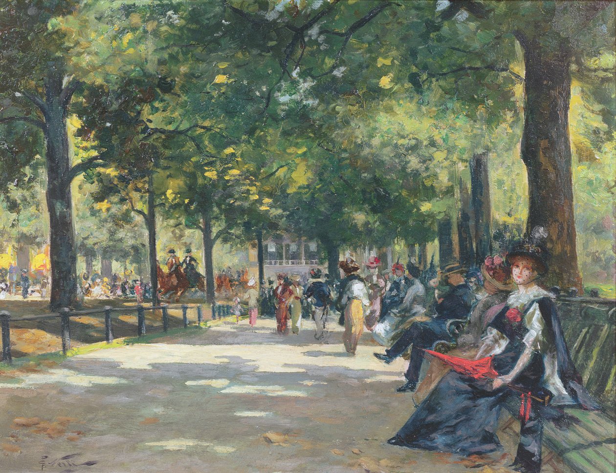Elegáns figurák, Rotten Row, Hyde Park, London alkotó: Count Girolamo Pieri Nerli