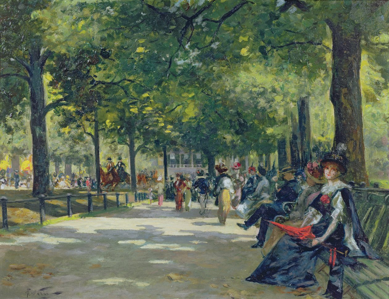 Hyde Park, London (olaj, vászon) alkotó: Count Girolamo Pieri Nerli