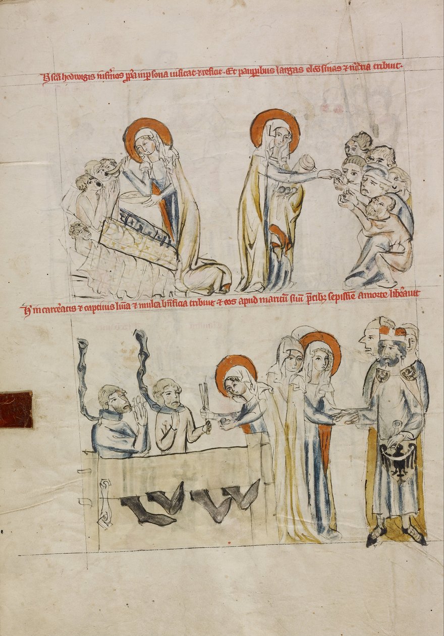 Hedwig Beteggondozás; Hedwig Fogolygondozás alkotó: Court workshop of Duke Ludwig I of Liegnitz and Brieg
