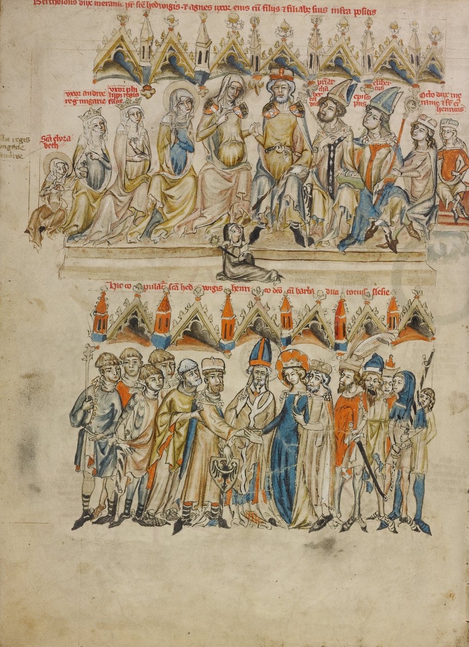 Berthold családja VI; Hedwig és Heinrich házassága alkotó: Court workshop of Duke Ludwig I of Liegnitz and Brieg