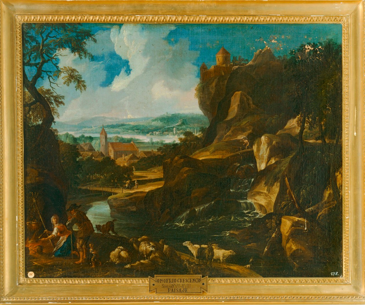 "Tájkép faluval alkotó: Crescenzio Onofri