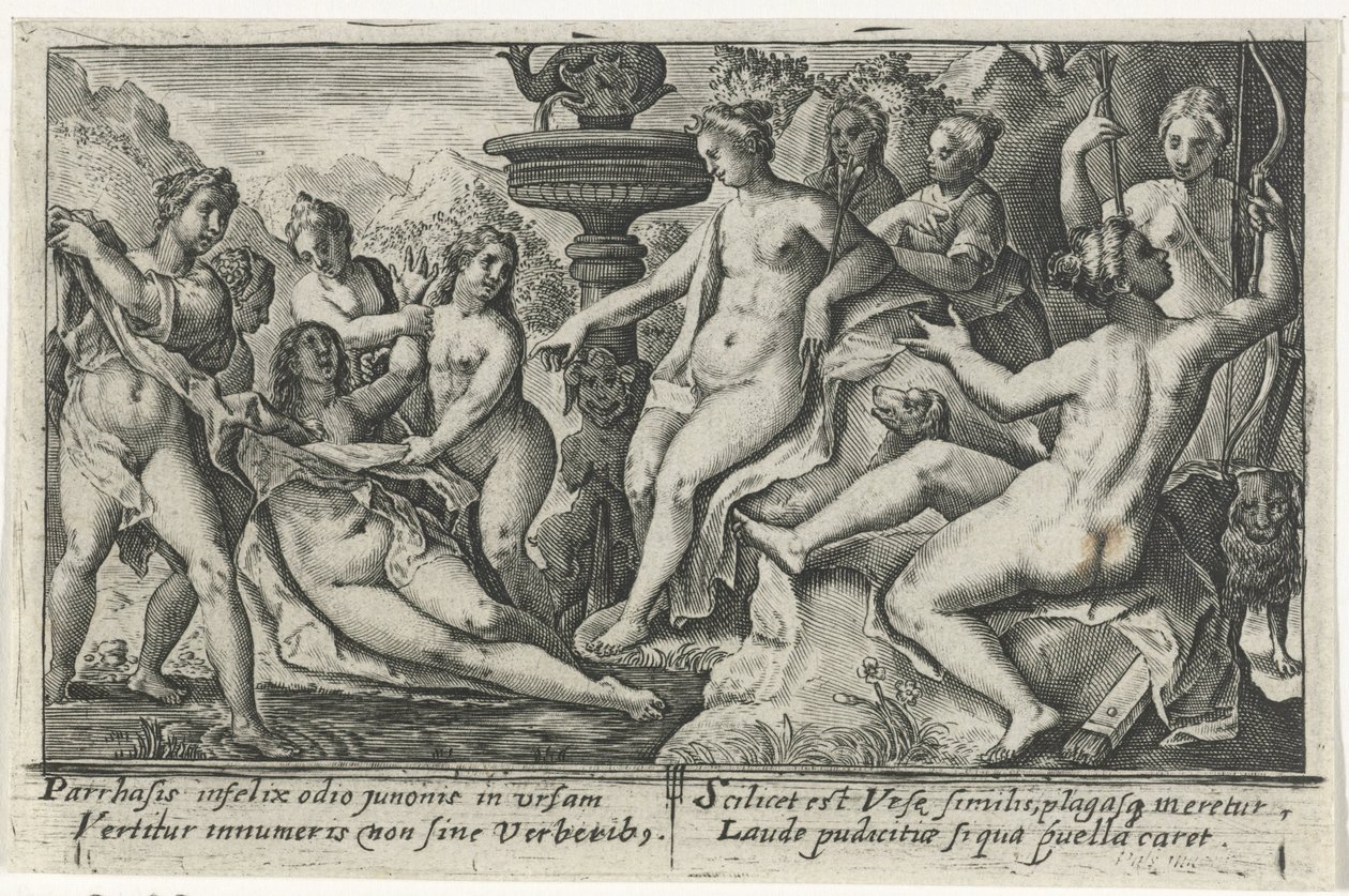 Diana a Callistoban Metamorfosen van Ovidius (sorozat címe) alkotó: Crispijn van de Passe (I)