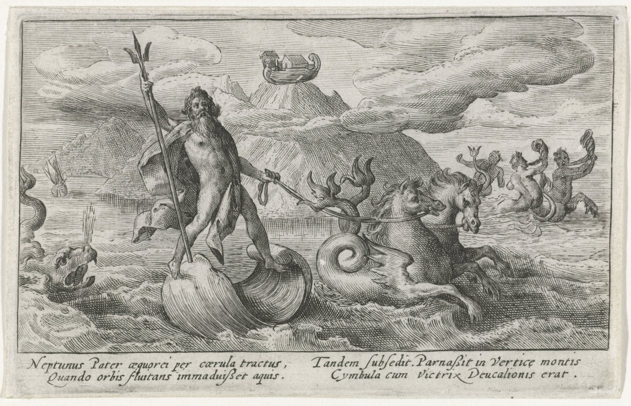 A Neptunusz megnyugtatja a hullámokat Ovidius metamorfózisai (sorozat címe) alkotó: Crispijn van de Passe (I)