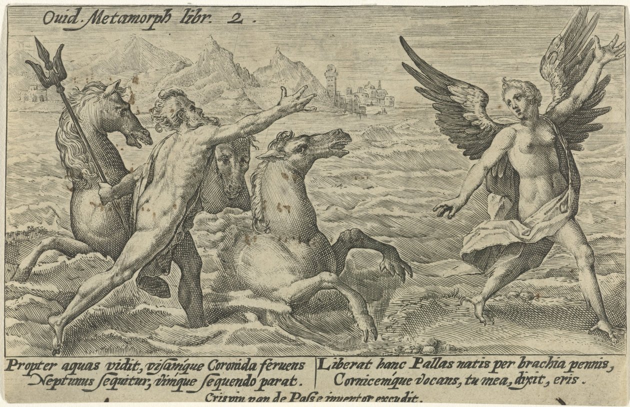 A Neptunusz eléri Coronist Ovidius metamorfózisai (sorozat címe) alkotó: Crispijn van de Passe (I)