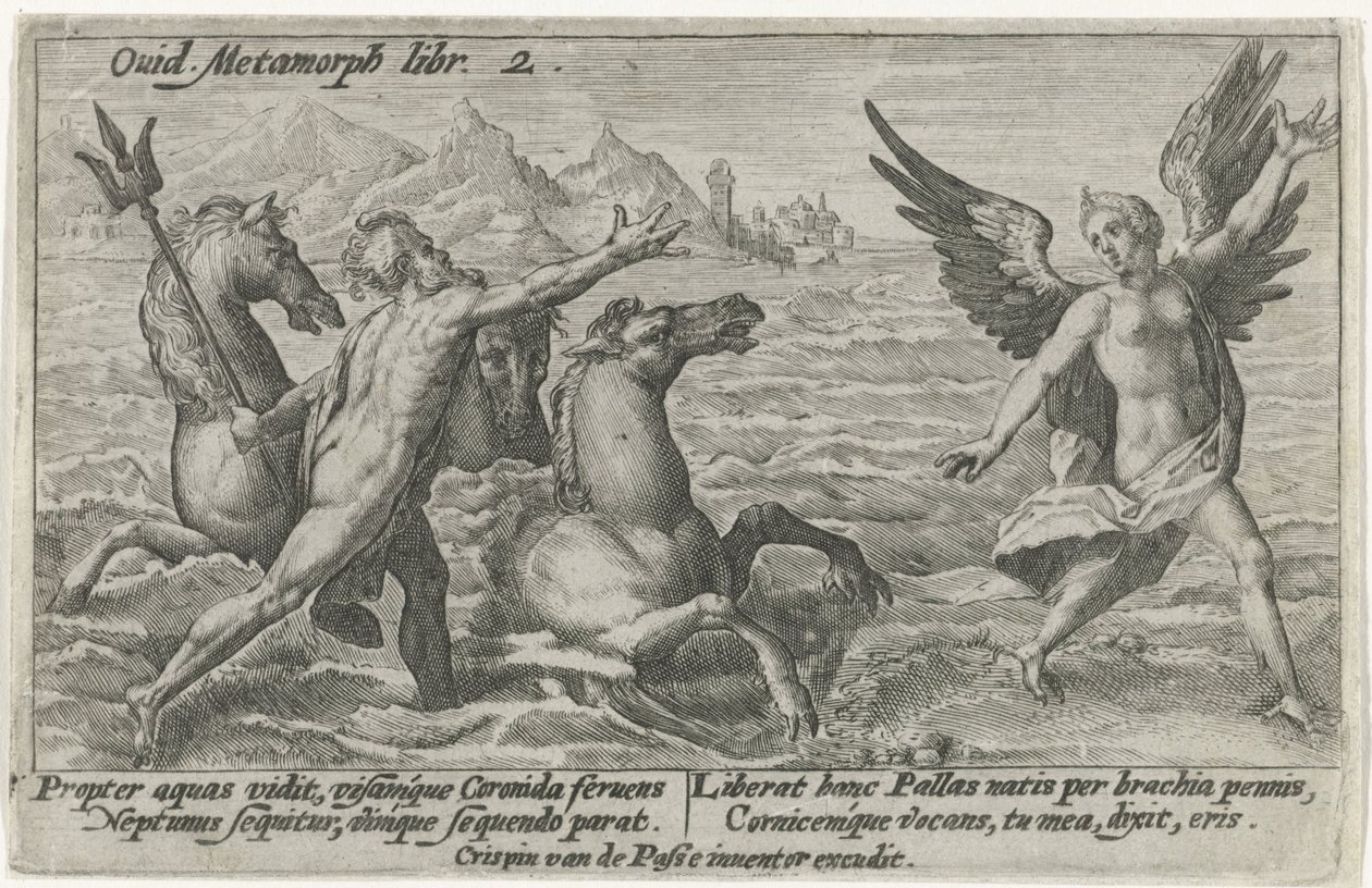 A Neptunusz eléri Coronist Ovidius metamorfózisai (sorozat címe) alkotó: Crispijn van de Passe (I)