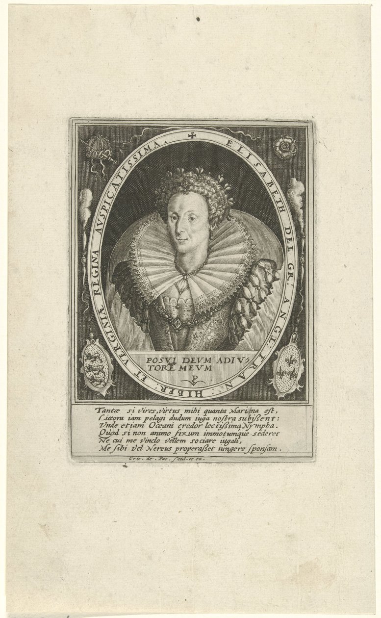 Tudor Erzsébet portréja Royal English (sorozat címe) alkotó: Crispijn van de Passe (I)