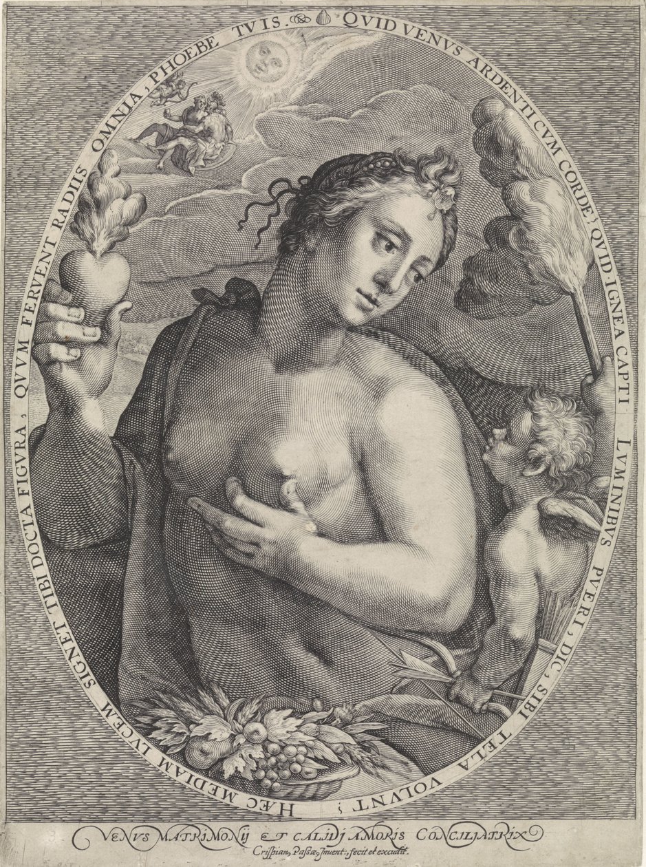Venus en Amor Venus Matrimonij és Calidj Amoris Conciliatrix (cím a tárgyon) Diana, Venus en Aurora (sorozat címe) alkotó: Crispijn van de Passe (I)