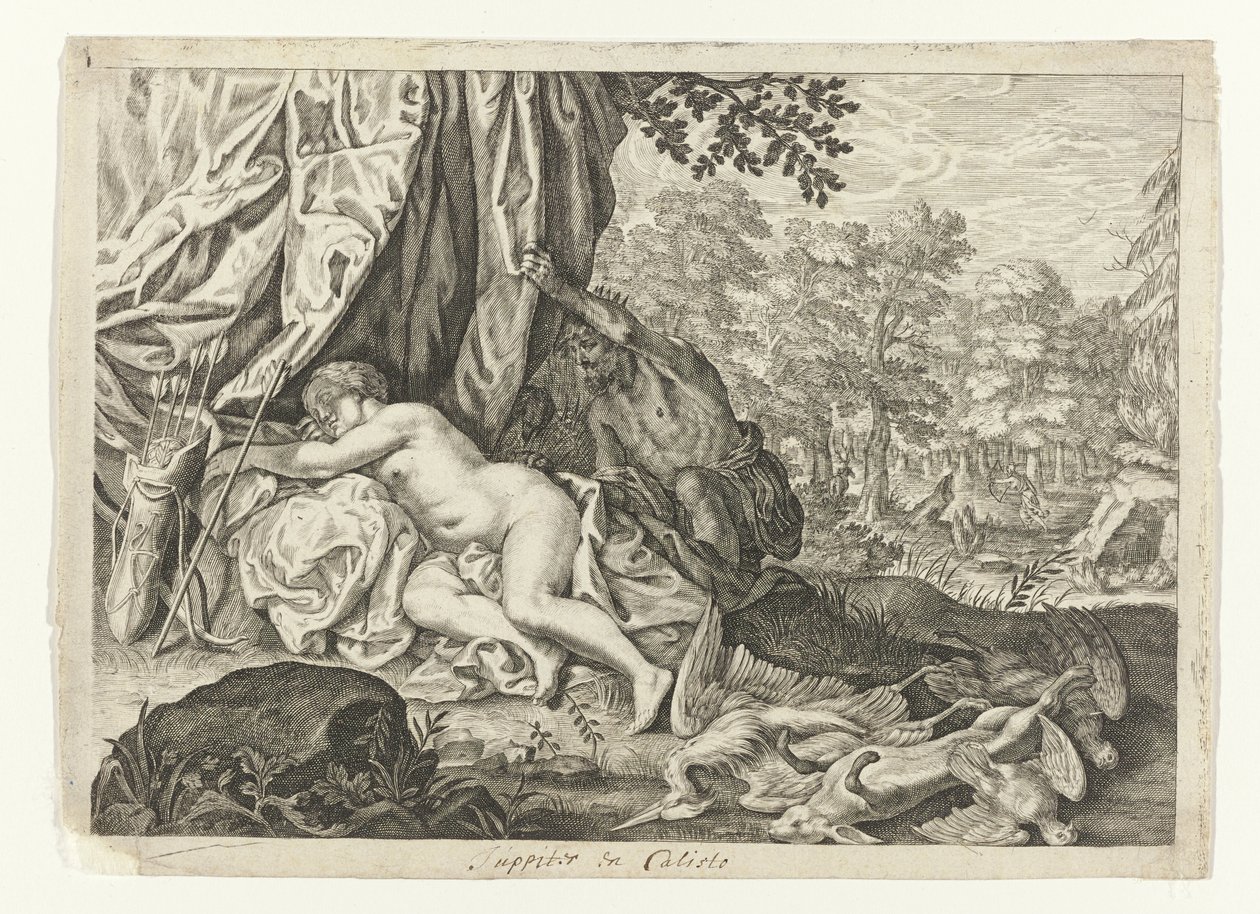 Jupiter és Callisto Metamorfosen van Ovidius (sorozat címe) alkotó: Crispijn van de Passe (II) (attributed to)