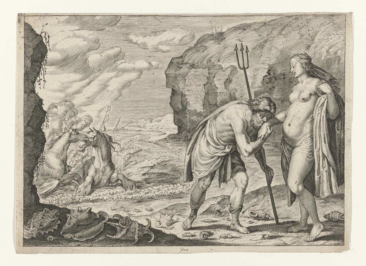 Neptunusz Caenben Metamorfosen van Ovidius (sorozat címe) alkotó: Crispijn van de Passe (II) (attributed to)