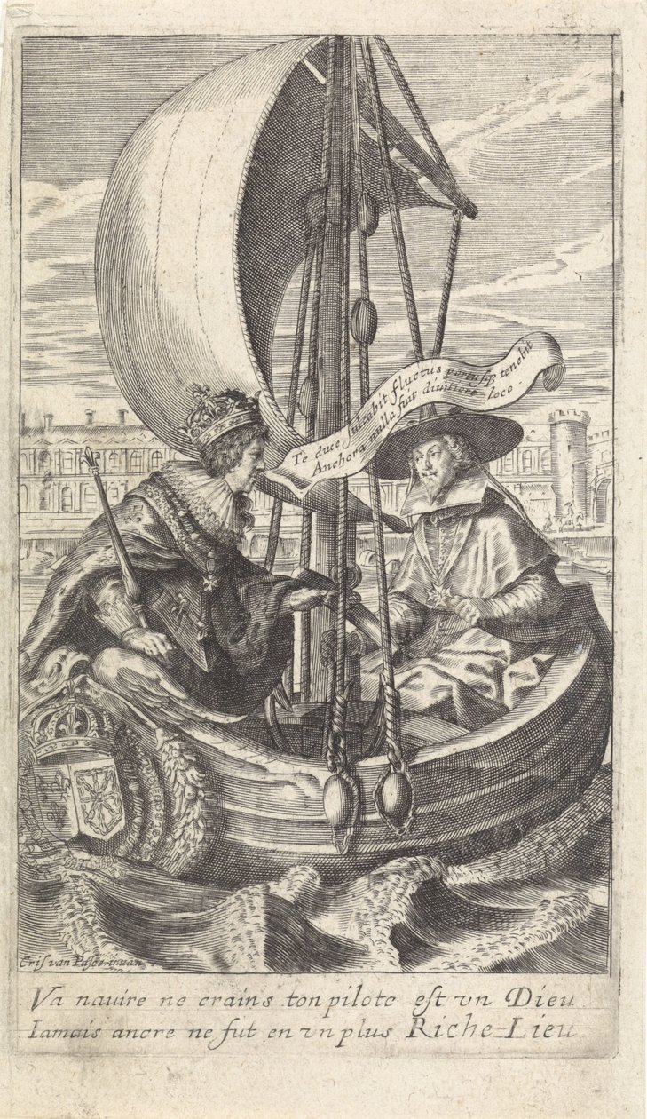XIII. Lajos király és Richelieu bíboros egy bárkán alkotó: Crispijn van de Passe (II)