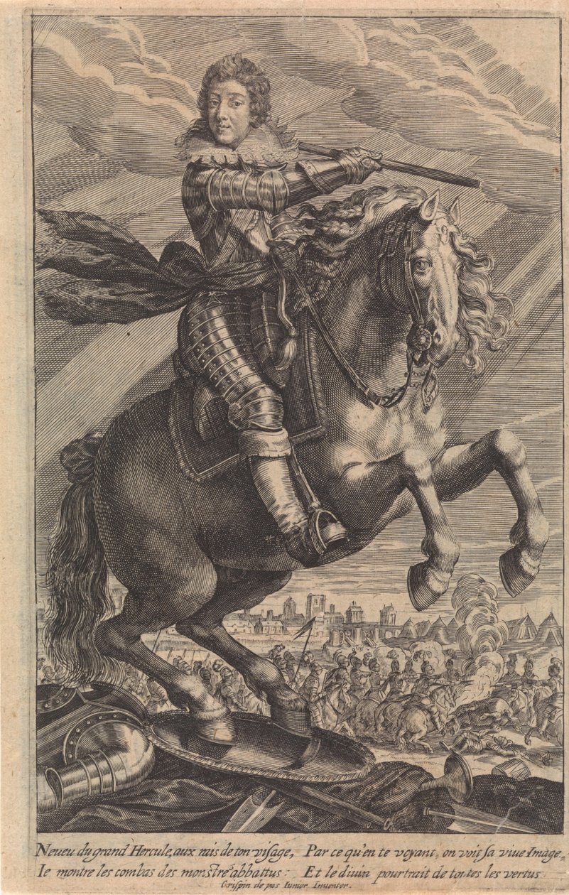 XIII. Lajos portréja, lóháton alkotó: Crispijn van de Passe (II)