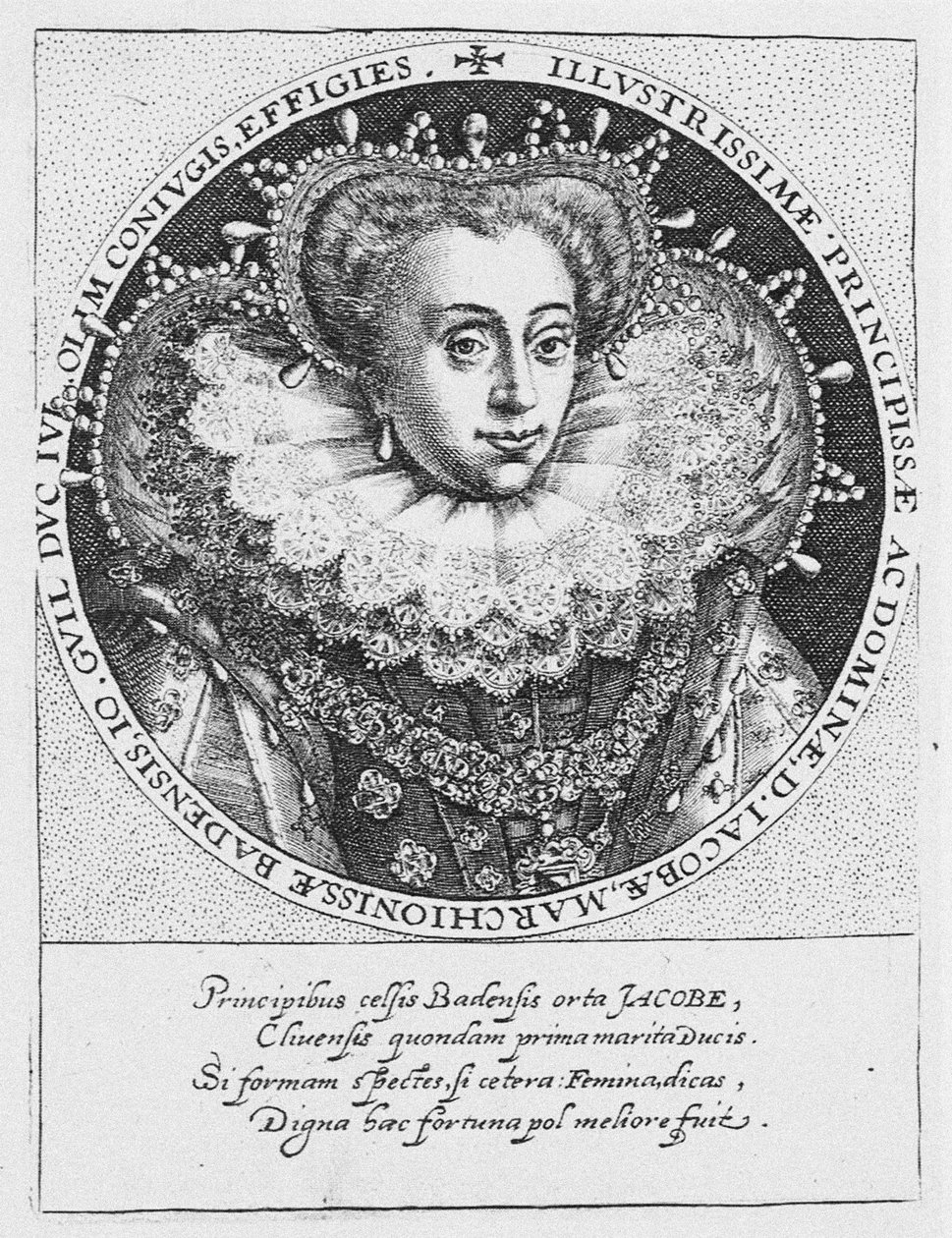 Jakobea badeni hercegnő 1558-1597, 1600 körül alkotó: Crispijn van de Passe the Elder