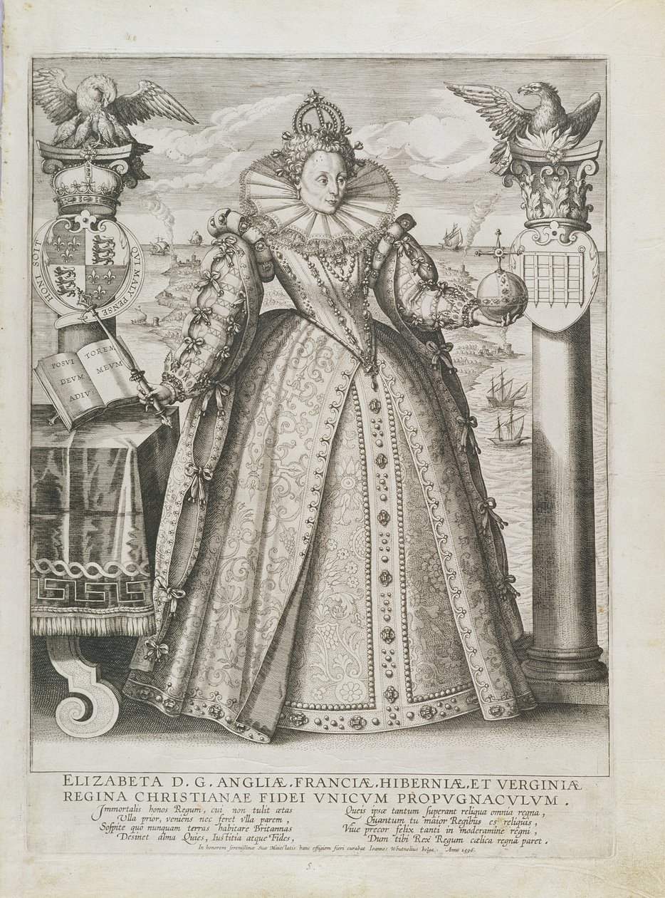 Erzsébet királynő (1533-1603) portréja 1596 alkotó: Crispin  Passe