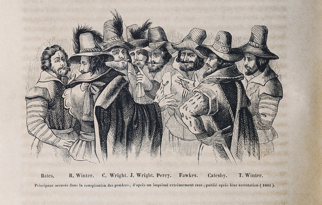 Puskaporos összeesküvés (metszet) alkotó: Crispin I de (after) Passe