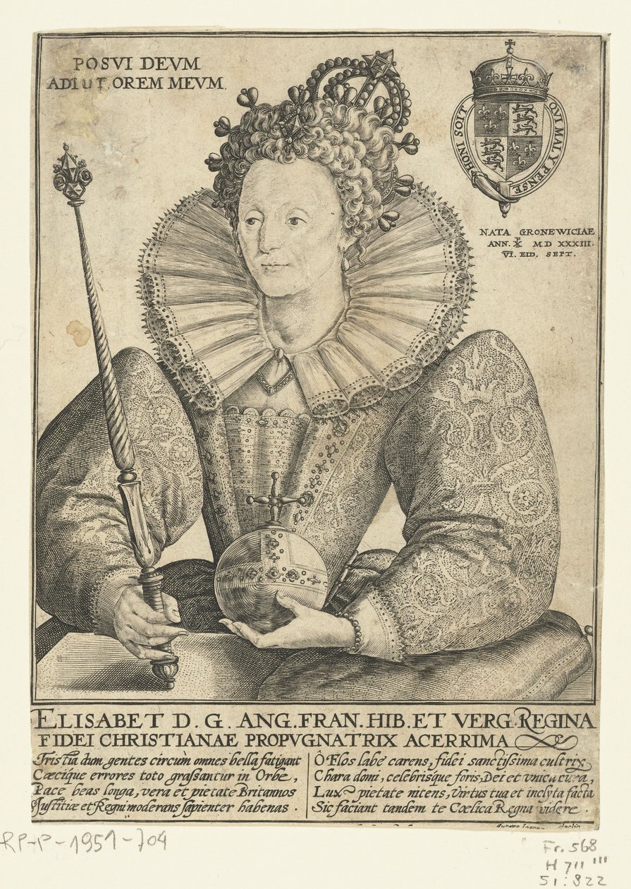 I. Erzsébet angol királynő portréja, 1592 alkotó: Crispin  Passe