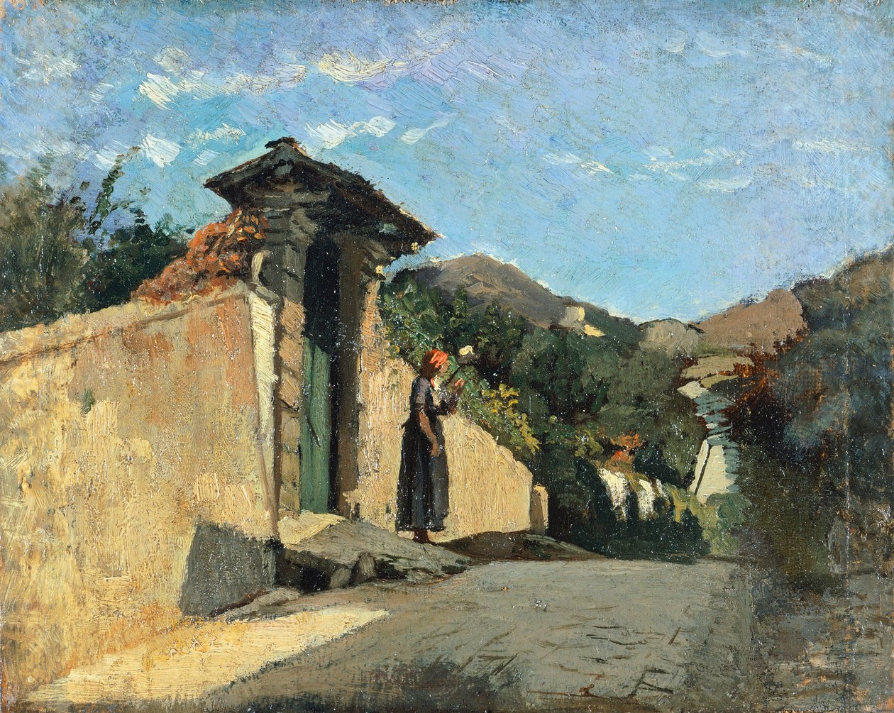 Cristiano Banti (1824-1904) tájtanulmány, kb. 1861, olaj, vászon a fedélzeten alkotó: Cristiano Banti