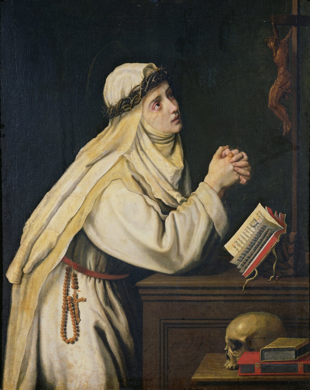 Sienai Szent Katalin (1347-80) Francisco Zurbaran (1598-1664) festménye után alkotó: Cristofano Allori