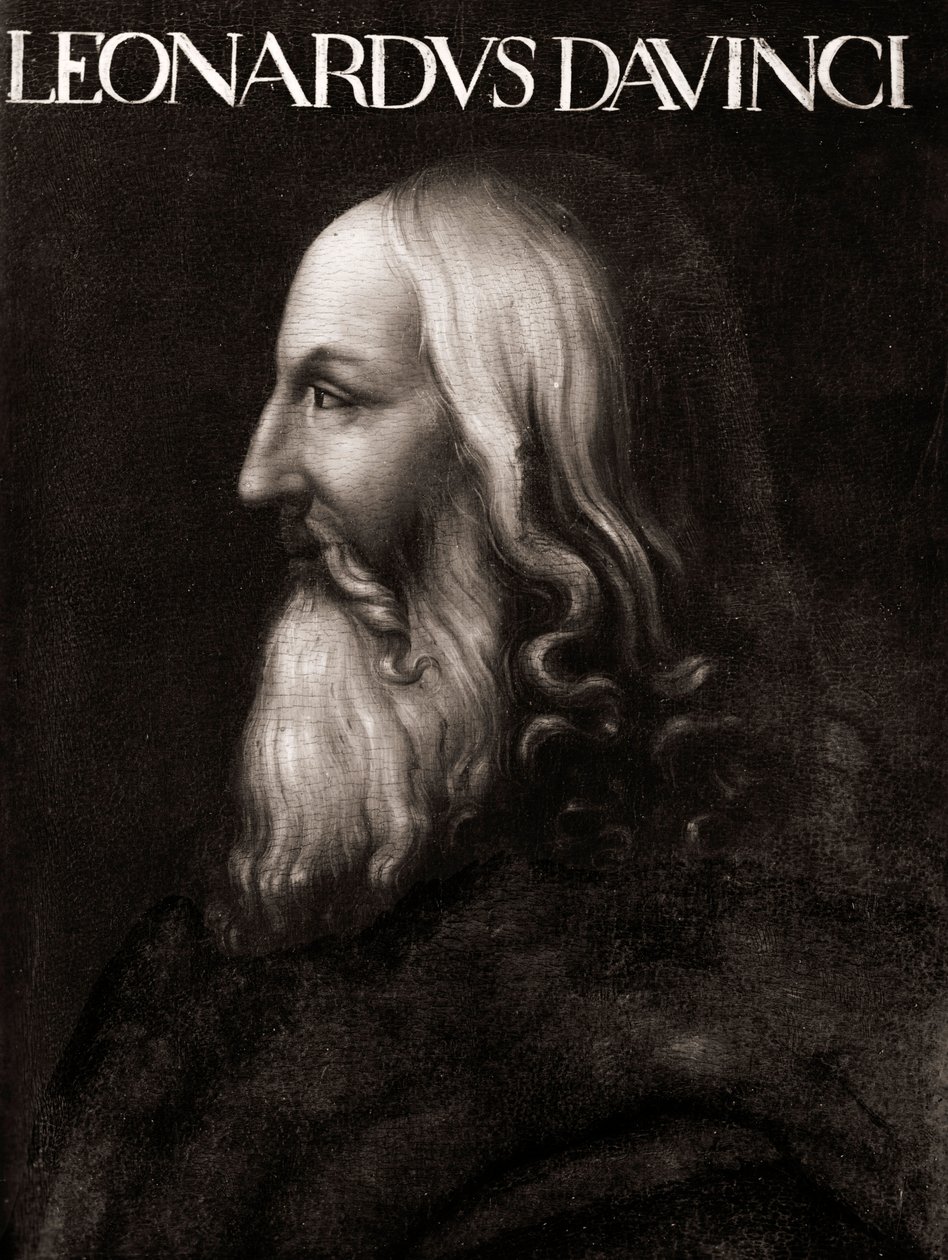 Leonard da Vinci (Leonardo da Vinci) portréja (1452 - 1519) - Névtelen festmény - Uffizi Múzeum Firenze alkotó: Cristofano dell