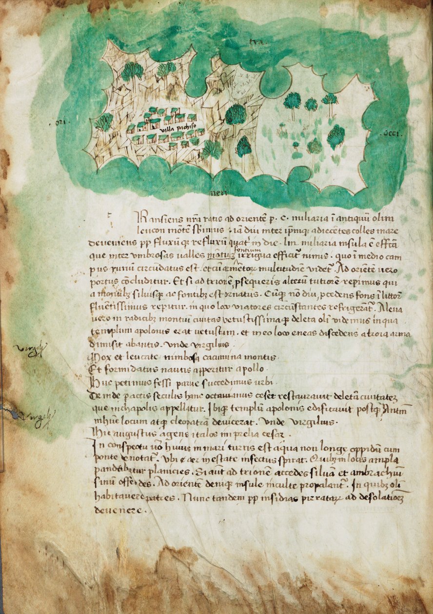 Paxos térképe, 1420 körül (pergamen) alkotó: Cristoforo Buondelmonti