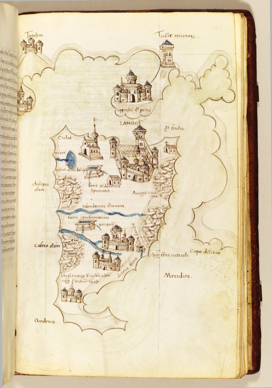 Térkép, illusztráció a Liber-szigetek szigetcsoportjából alkotó: Cristoforo Buondelmonti