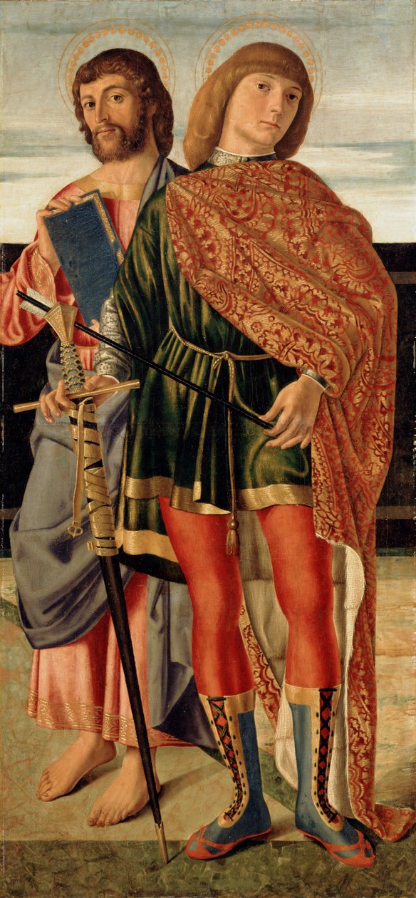 Szent Máté és Szent Sebestyén, 1499 körül (tempera fatáblán) alkotó: Cristoforo Caselli