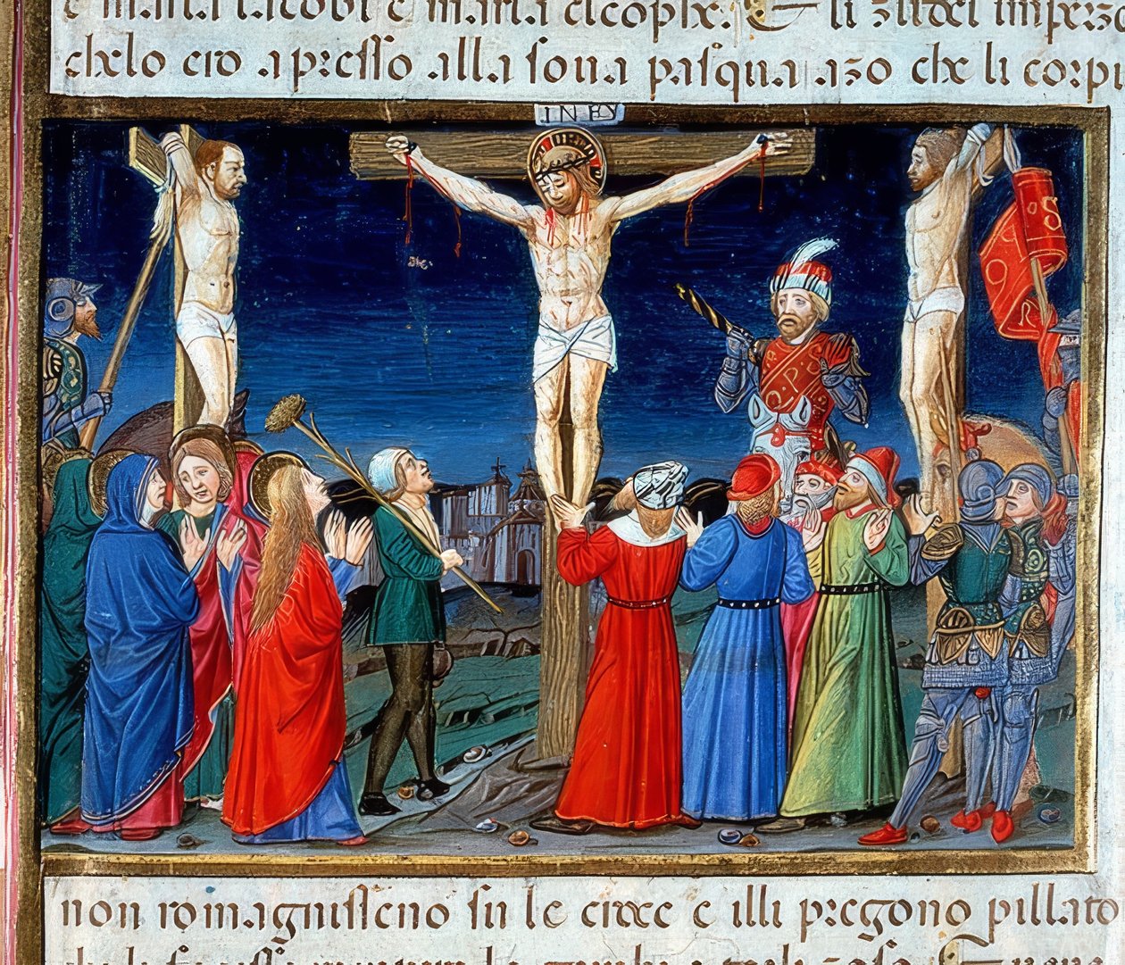 Krisztus a kereszten (c.121r). 1476 alkotó: Cristoforo De Predis