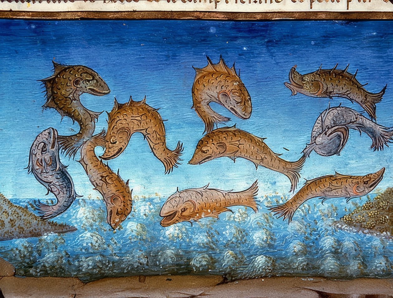 A világ vége: a hal fent fog úszni (c.147r). 1476 alkotó: Cristoforo De Predis