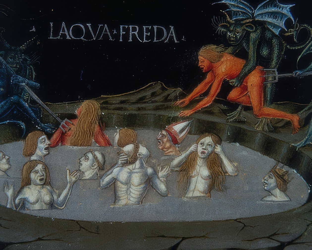 Höllenstrafen (c.154r). 1476 alkotó: Cristoforo De Predis