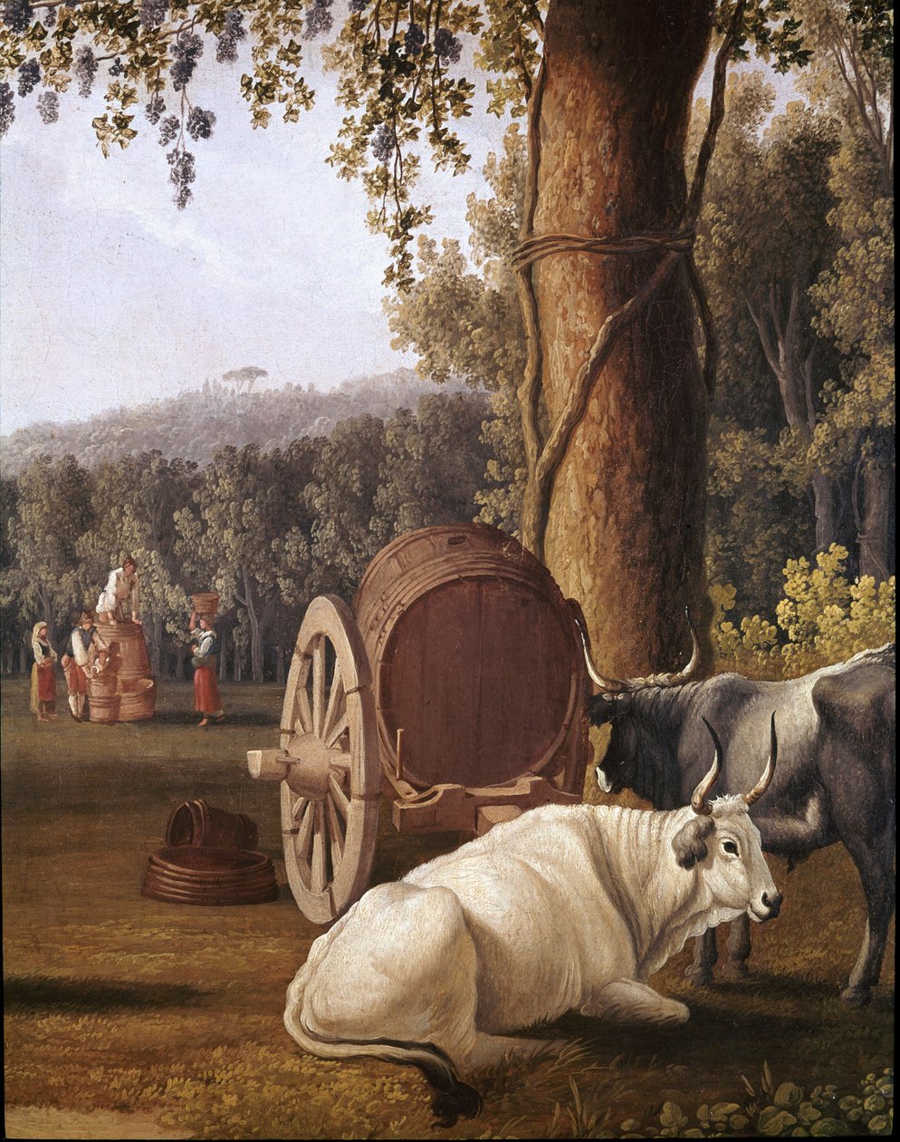 Betakarítás Nápoly közelében Tehenek részlete - (Betakarítás Nápoly közelében) Cristoforo Kneip festménye (18. század) Nápoly, Museo Nazionale di San Martino alkotó: Cristoforo Kneip