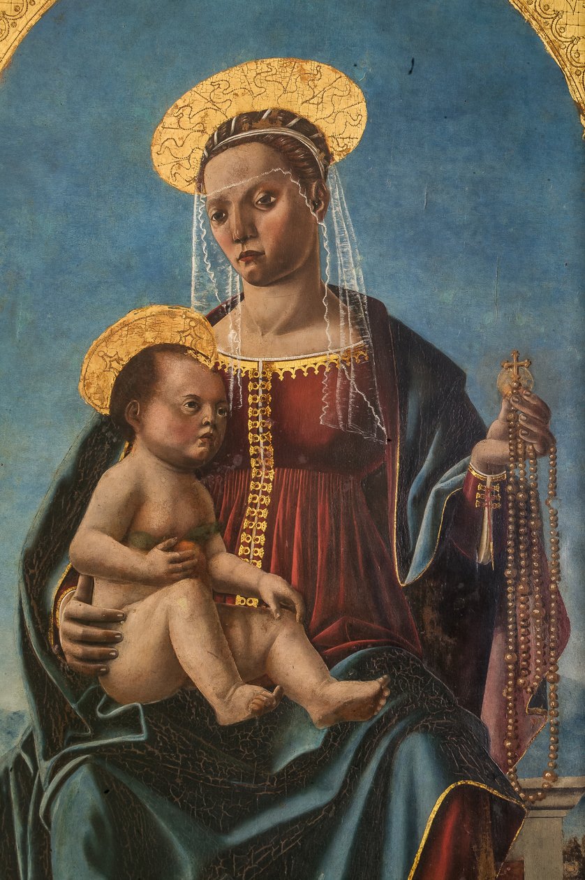 Madonna csecsemő Jézussal, 2384571 részlet (olaj a panelen) alkotó: Cristoforo da Lendinara Canozzi or Canozi