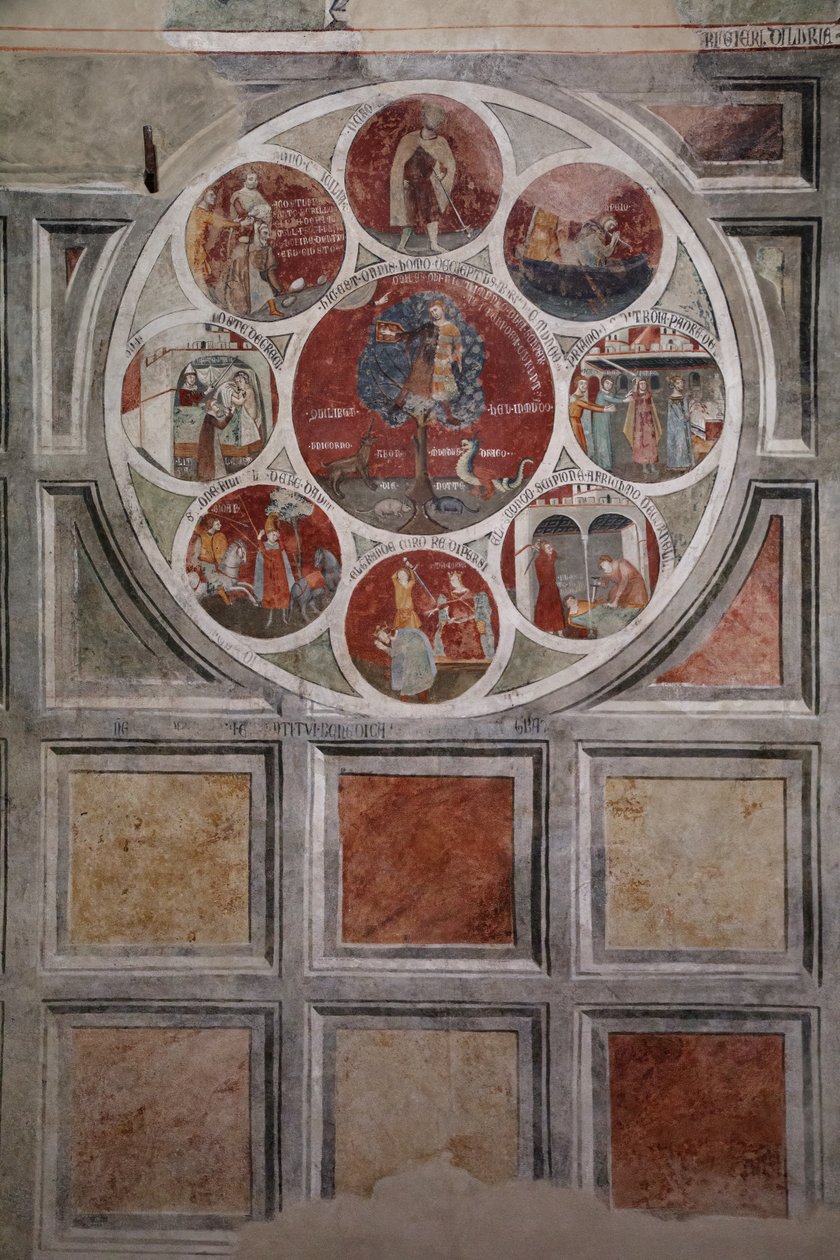 Arisztotelész kereke a sarkalatos erényekkel alkotó: Cristoforo di & Piero Meo di Bindoccio