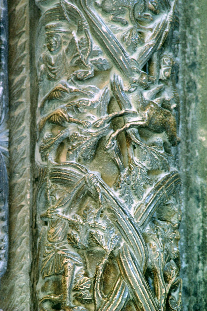 Vadászjelenet, részlet a nyugati portálról alkotó: Croatian School