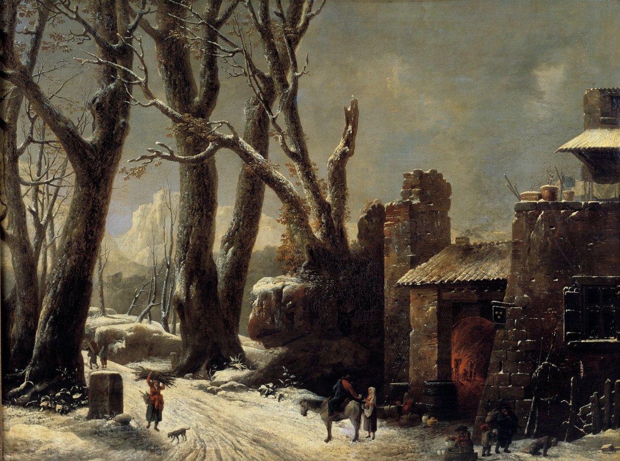 Cesar Van Loo (1743-1821) festménye: Az első hó Piemontban alkotó: César van Loo