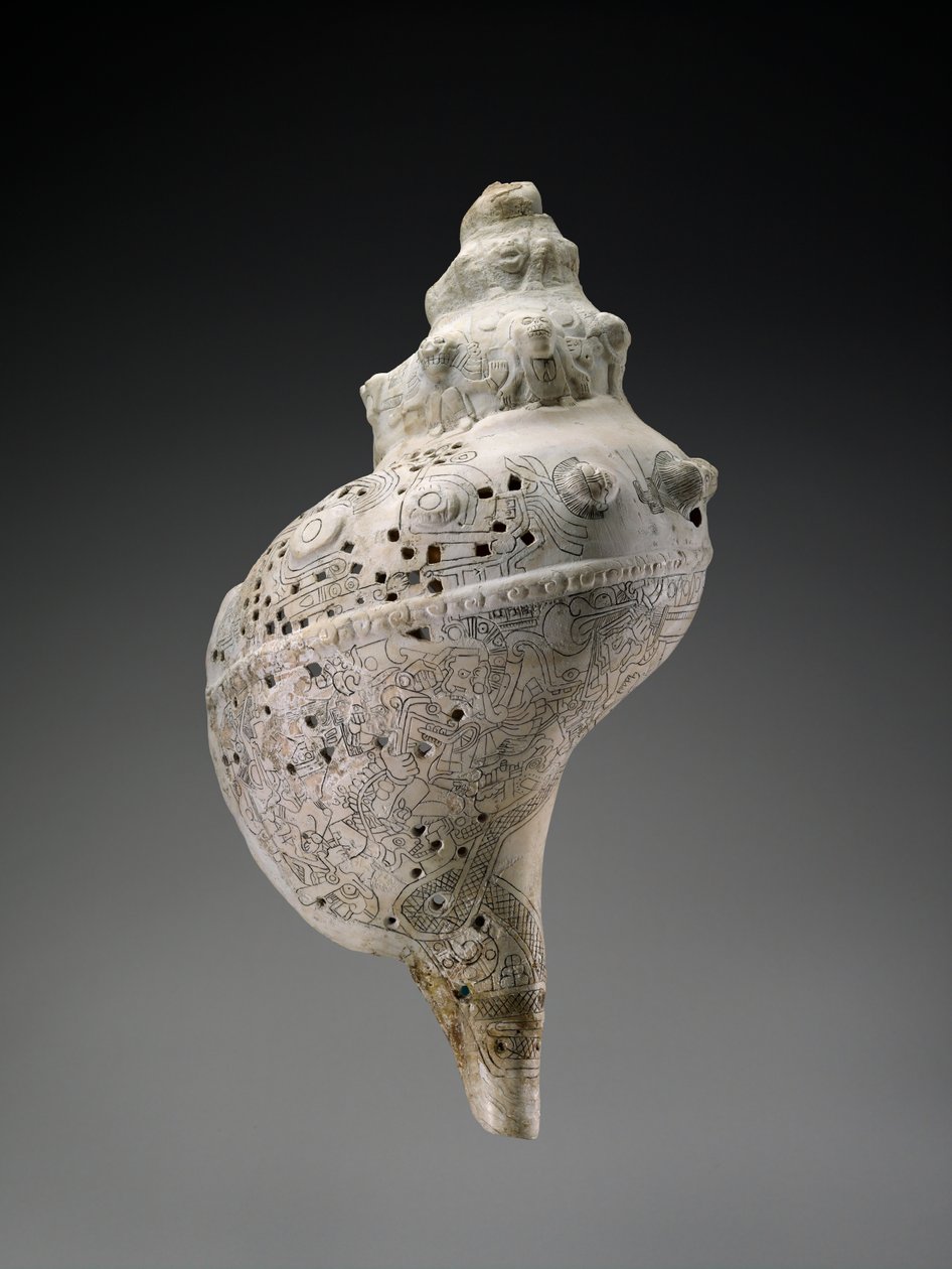 Égi kagylóhéj koponyákkal, Kr. u. 900-1521 (kagyló) alkotó: Culture Huastec