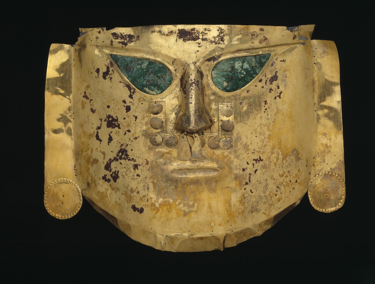 Szertartási maszk, i.sz. 900-1100 (arany, réz és festék) alkotó: Culture Sicán
