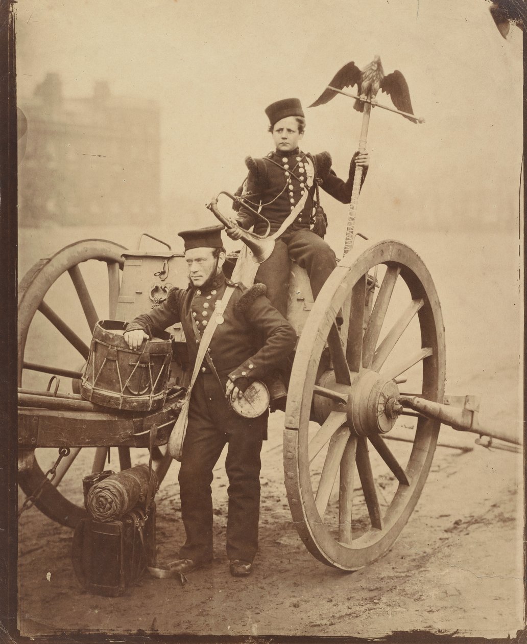 Gritten trombitás és Lang trombitás Woolwichban, 1856. alkotó: Cundall and Howlett