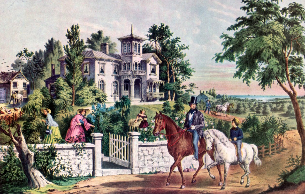 Amerikai vidéki élet, május reggel, 1855. alkotó: Currier and Ives