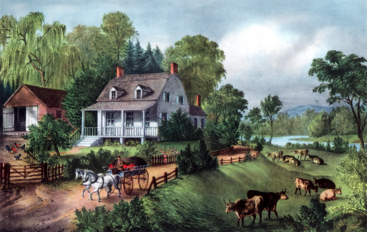 Amerikai tanya nyáron, 1868 alkotó: Currier and Ives