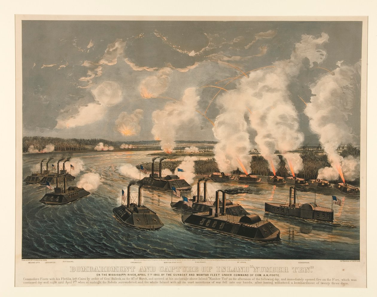 A sziget bombázása és elfoglalása alkotó: Currier and Ives